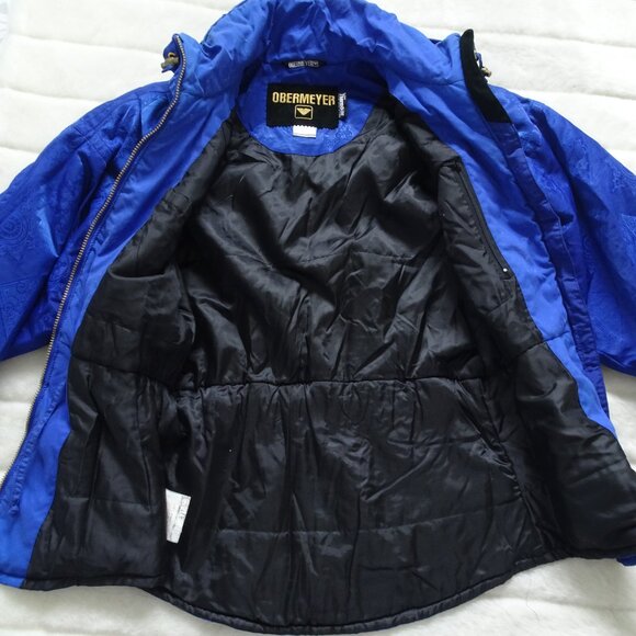 Obermeyer Women's Ski Jacket VTG 90s Size 10 Blue Full Zip Snow Du Point Thermo - Picture 8 of 10